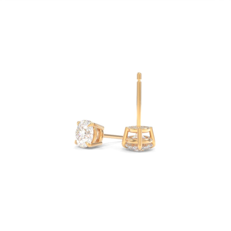 Rachel Studs 1.50ctw Round Lab Grown Diamond - 18K Champagne Gold