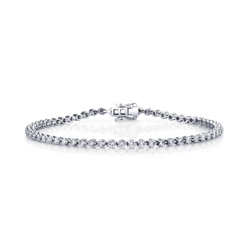Three-prong Diamond Tennis Bracelet