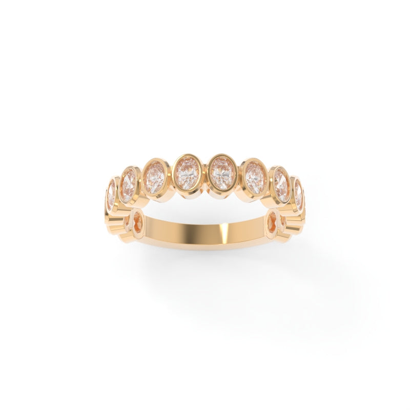 Maya Petite Bezel Oval Band - 18k Champagne Gold