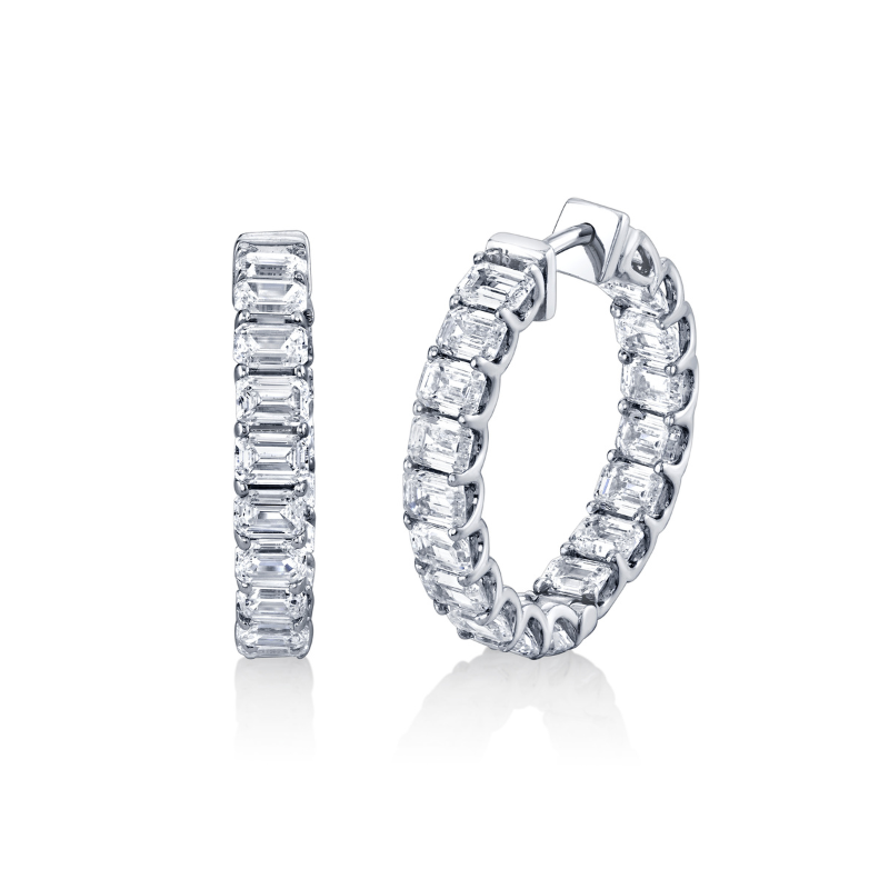 Inside Out Emerald Cut Hoops