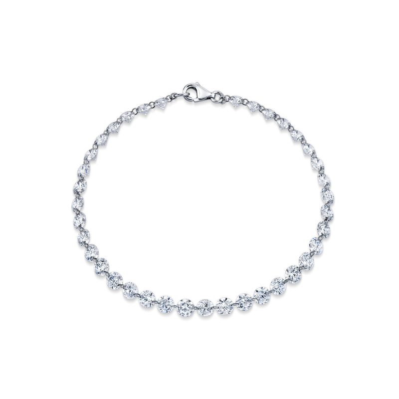 Naked Diamond Tennis Bracelet - 18K White Gold
