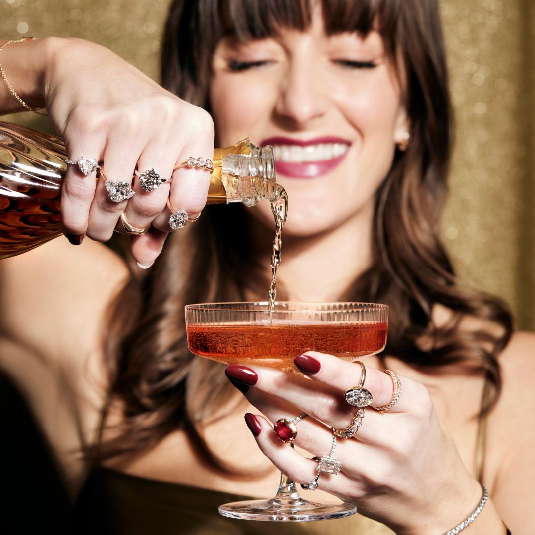 Three Stone Bezel Band Heart