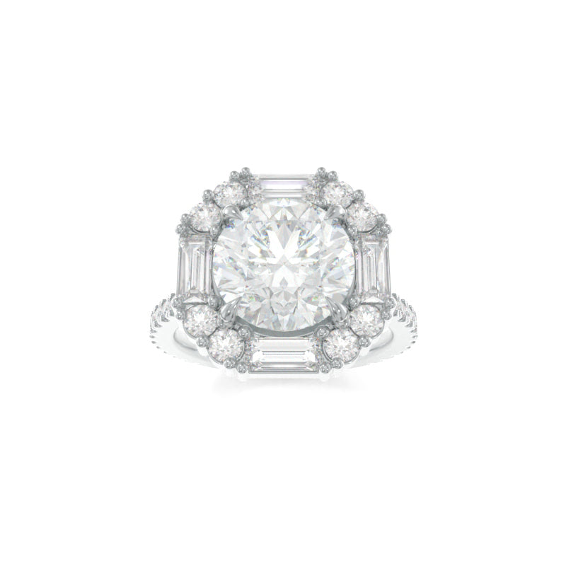 Cordelia Ring Large- 8.5mm Old European Cut Round TTG Moissanite
