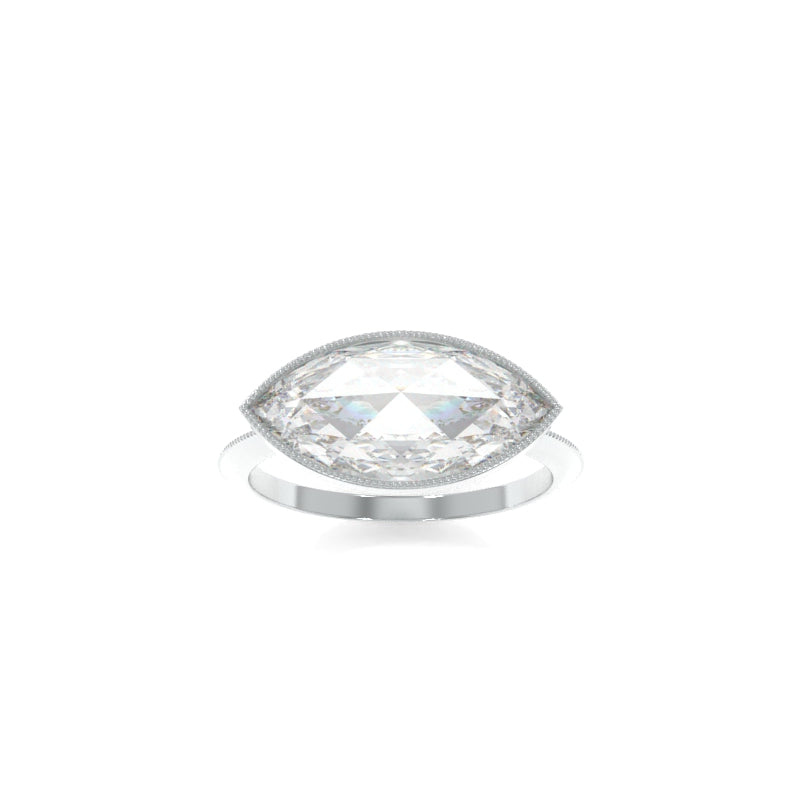 Bezel-set 1CT Rose-Cut Pear-Shaped Diamond Ring – KFK, Inc.