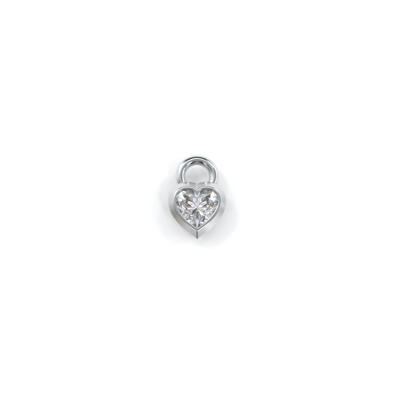 Beveled Bezel Heart Charm