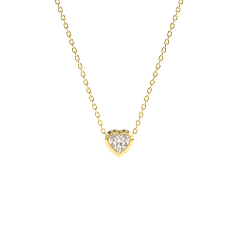 Heart Shaped Diamond Pendant Necklace. 0.70 Carat Natural Diamonds. – VK.  Diamonds