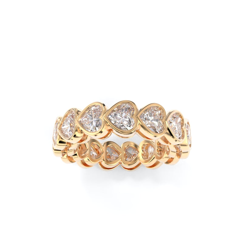 Maya Bezel Heart Eternity Band - 18K Champagne Gold