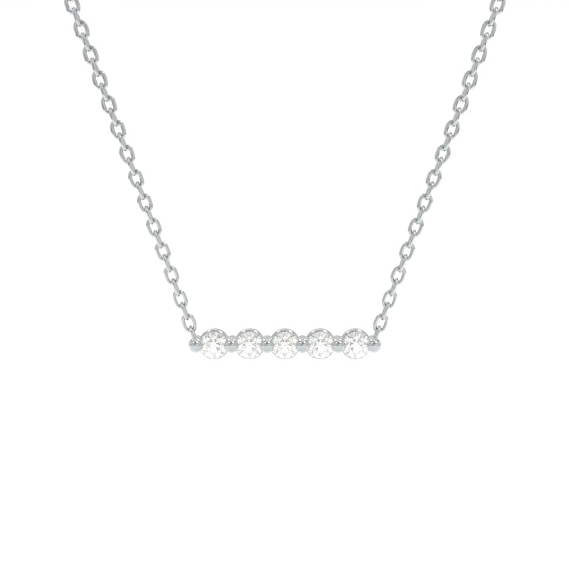Jennie Bar Necklace Petite - 18K White Gold