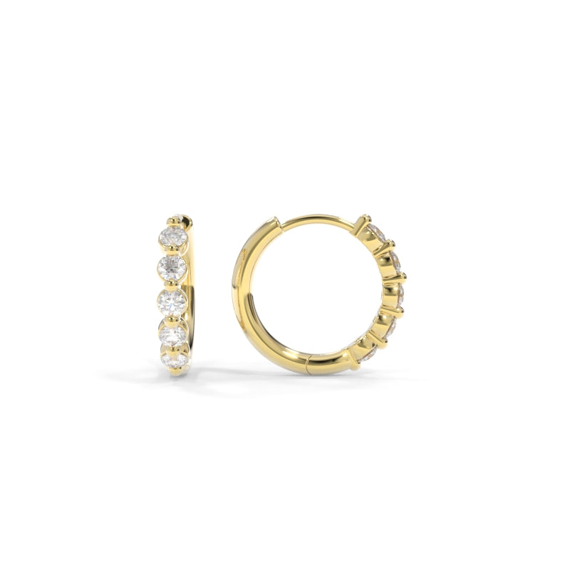 Orecchini A Cerchio Huggies Oro 14kt 585 Con Rubino Naturale - Gioielli Veri Per Donna - FANCIME