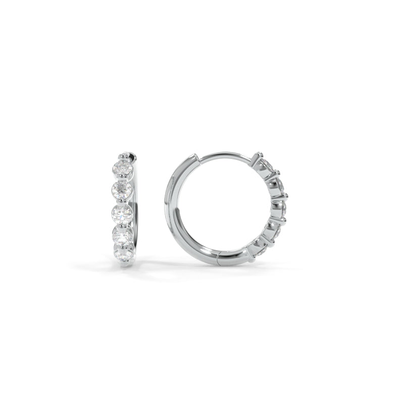 FANCIME Orecchini A Cerchio Huggies Con Diamanti Lab-Grown 0,78ct (D-E, VS) In Argento 925: Il Regalo Etico E Brillante.