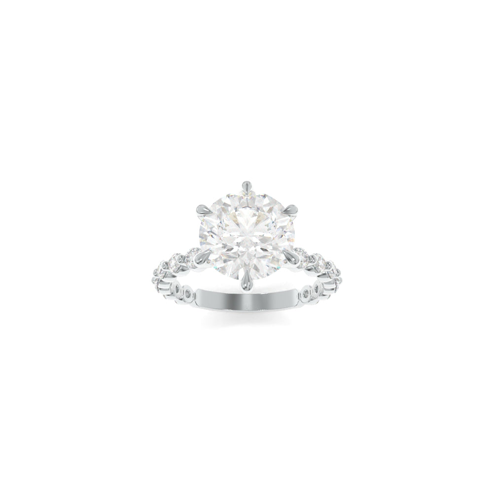 Jennie Ring - 9.5mm H&amp;A Round TTG Moissanite