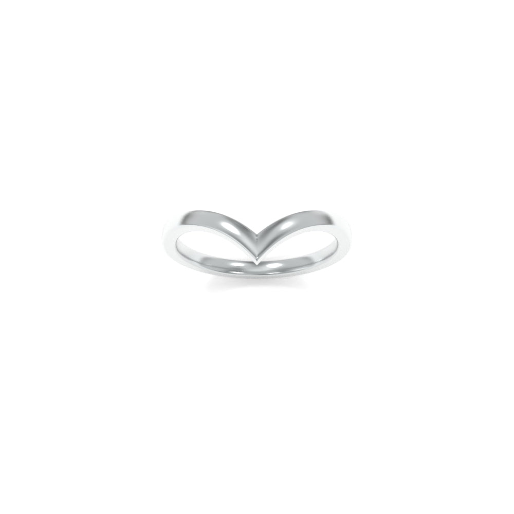 Kate Solitaire Band - 18K White Gold
