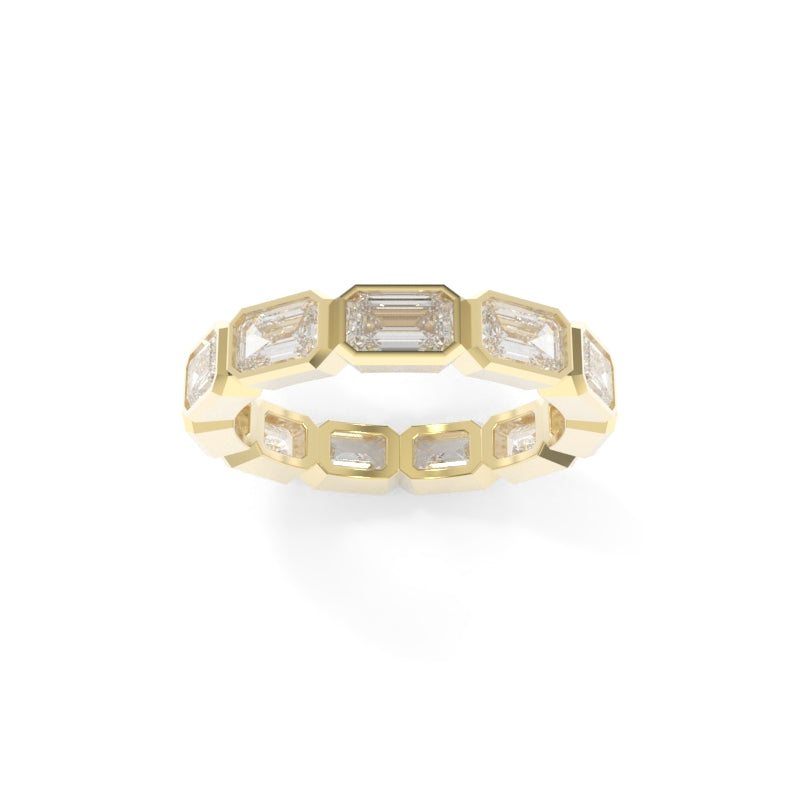 Maya Bezel Emerald Band