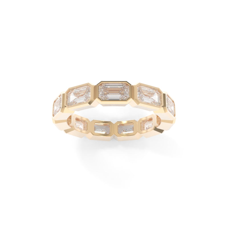 Maya Bezel Emerald Band