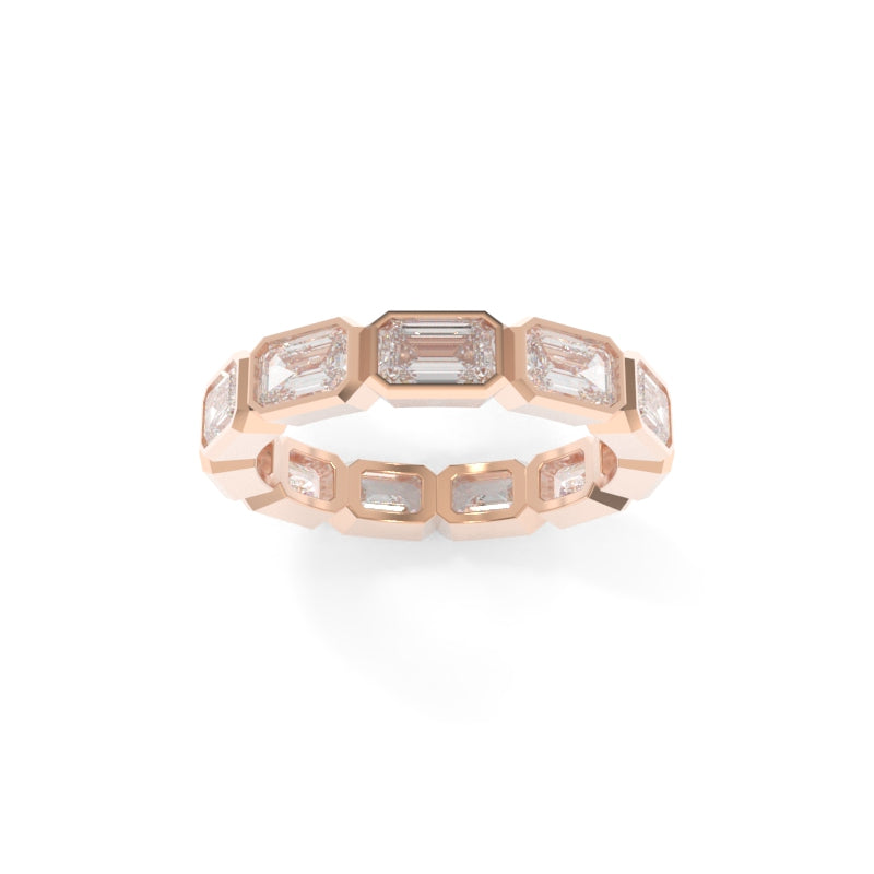 Maya Bezel Emerald Band