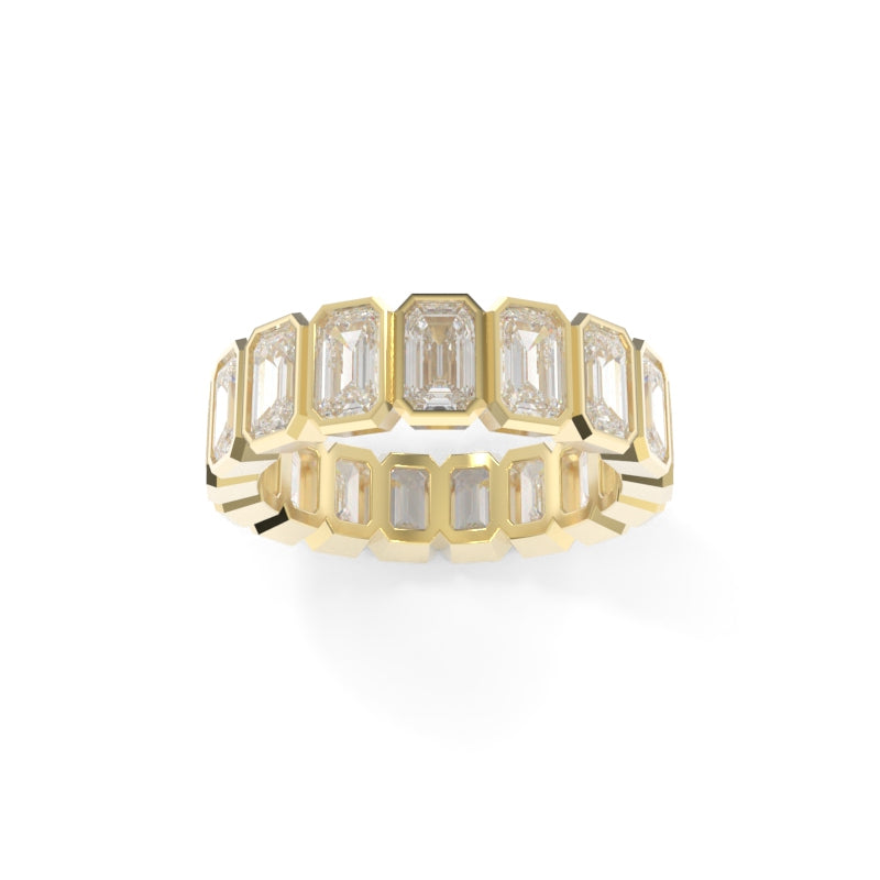 Maya Bezel Emerald Band