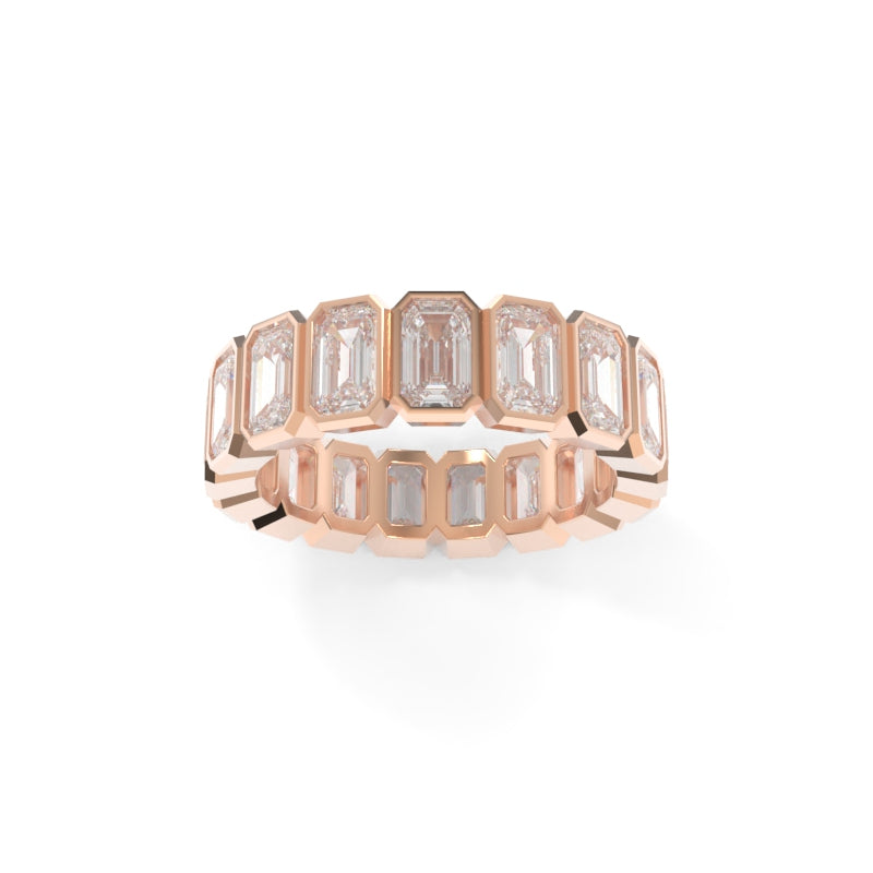 Maya Bezel Emerald Band