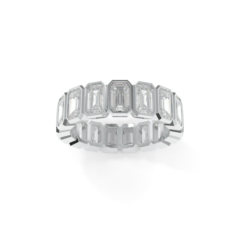 Maya Bezel Emerald Band