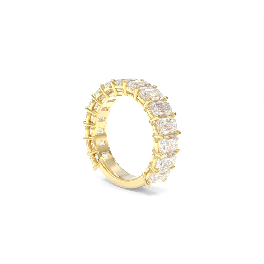 Maya Emerald Large Band Lab Grown Diamond - 18K Yellow Gold