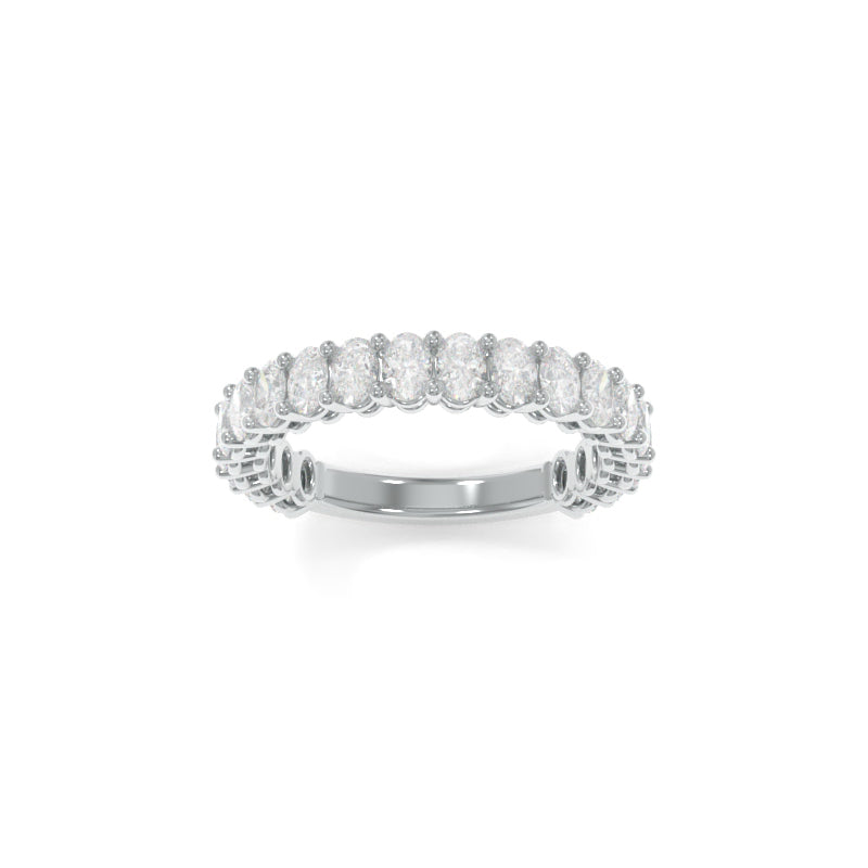 Maya Petite Band Oval Lab Grown Diamond - 18K White Gold