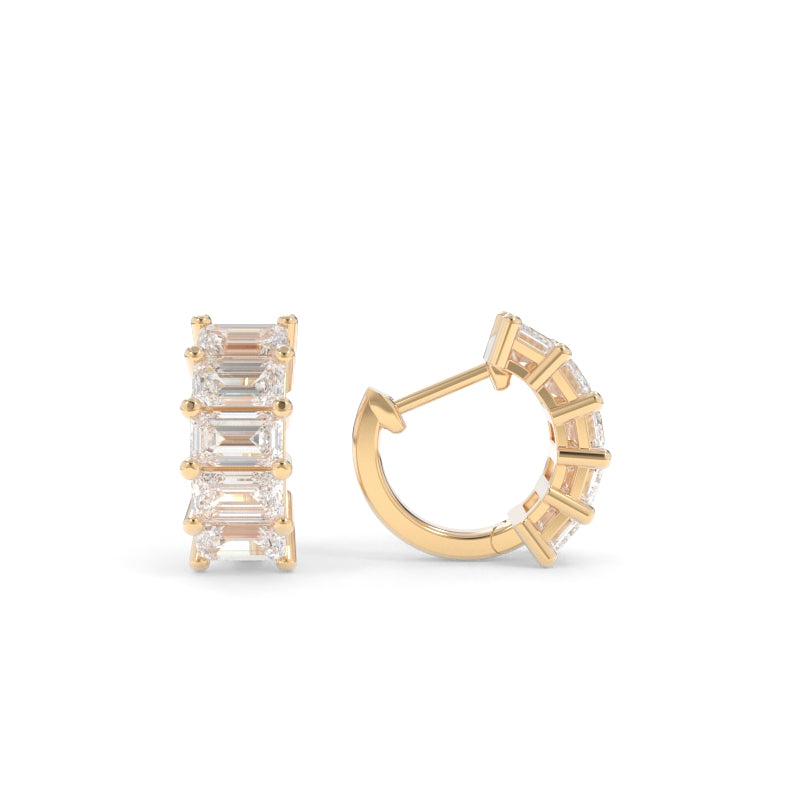 Maya Emerald Cut Huggies