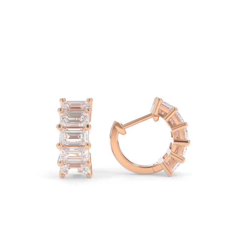 Maya Emerald Cut Huggies