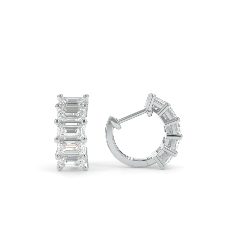 Maya Emerald Cut Huggies