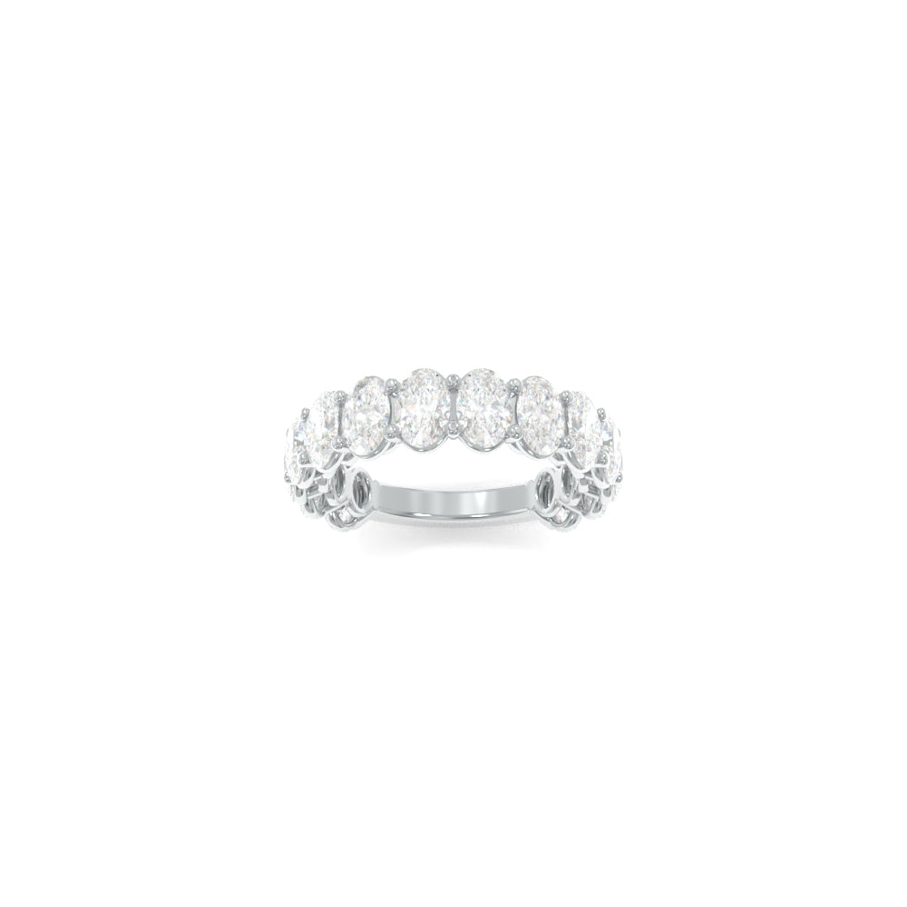 Maya Oval Band - 18K White Gold