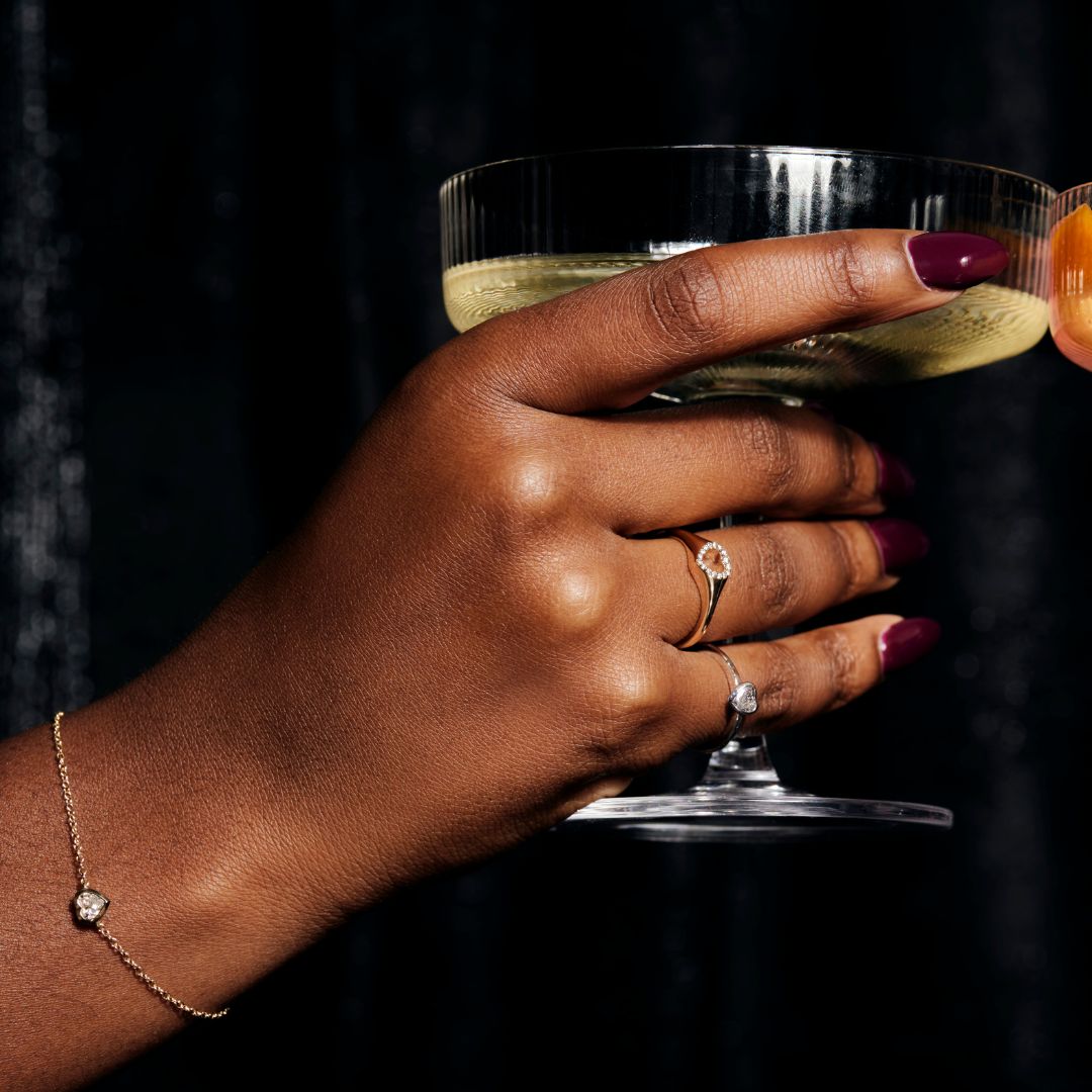 Beveled Bezel Diamond Heart Bracelet