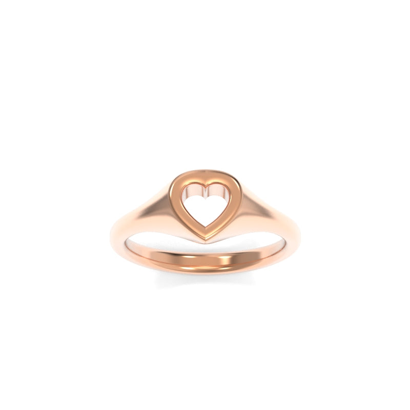 Open Heart Signet Ring