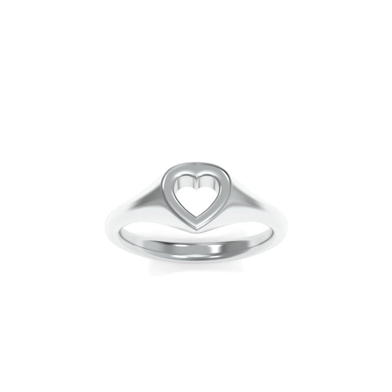 Open Heart Signet Ring