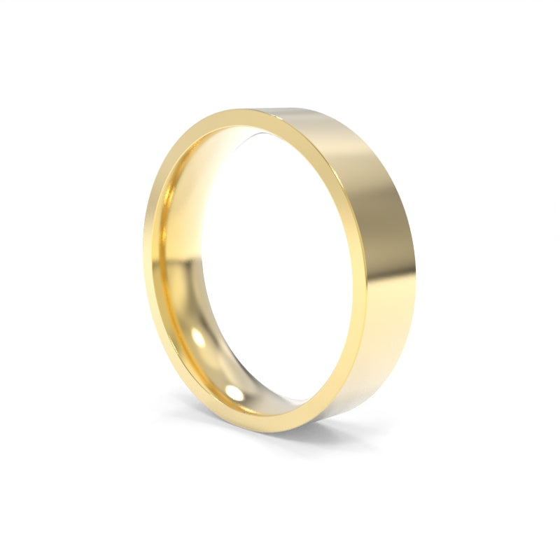 Pipe Cut Band 5mm - 18K Yellow Gold