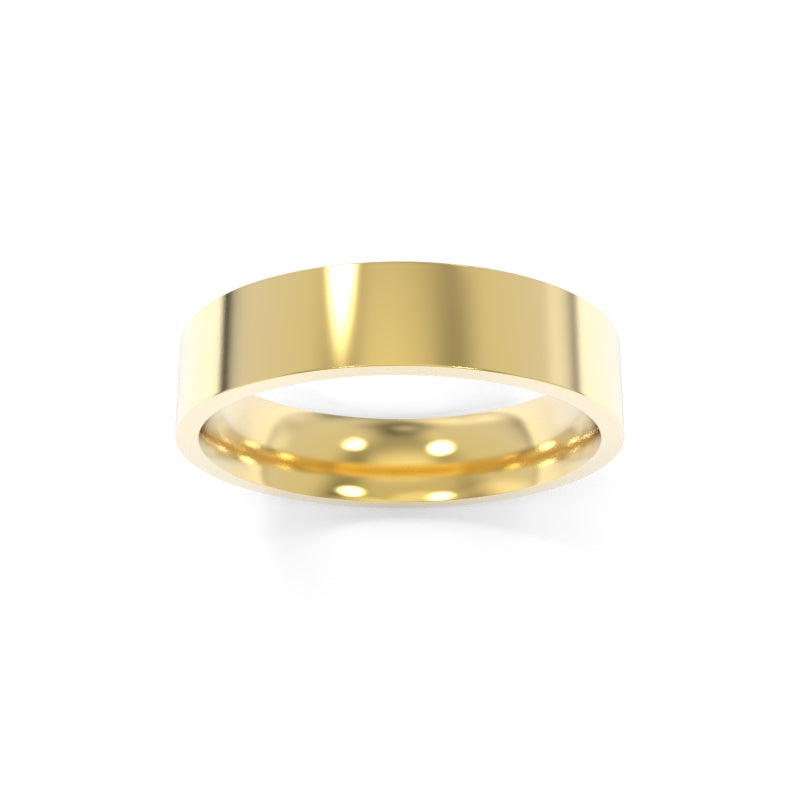 Pipe Cut Band 5mm - 18K Yellow Gold