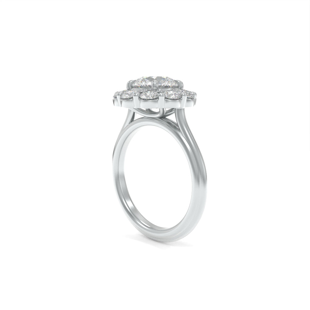 Poppy Ring Large - 7.5mm Round H&amp;A TTG Moissanite