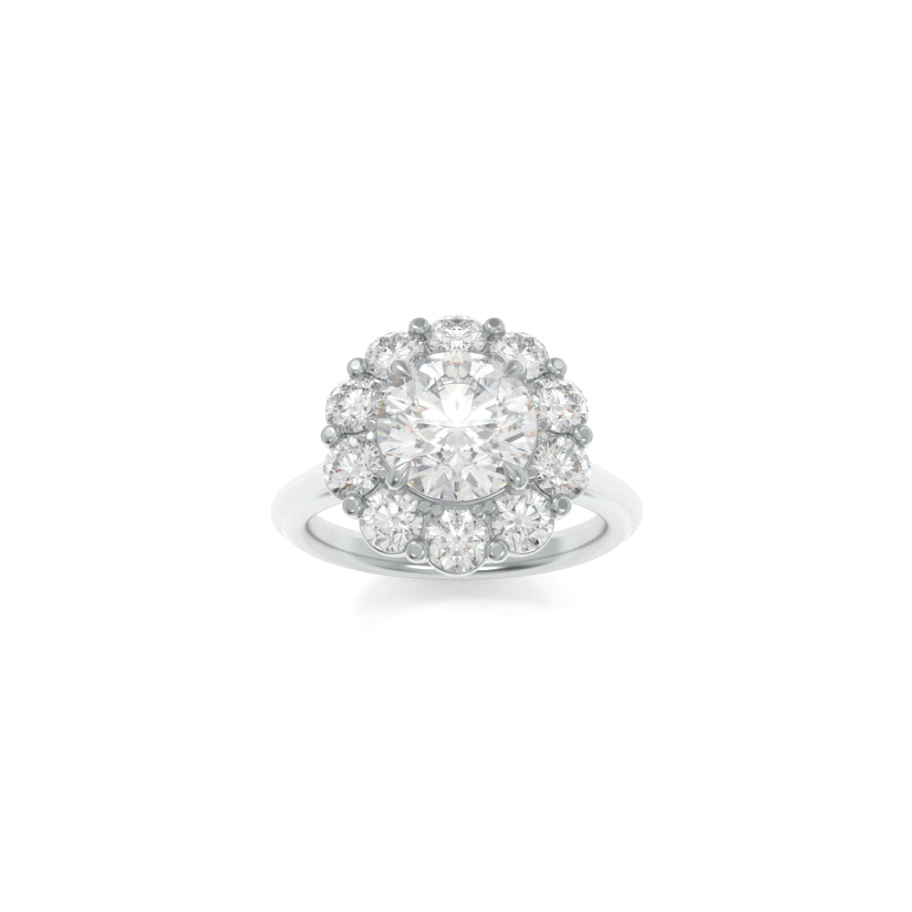 Poppy Ring Large - 7.5mm Round H&A TTG Moissanite