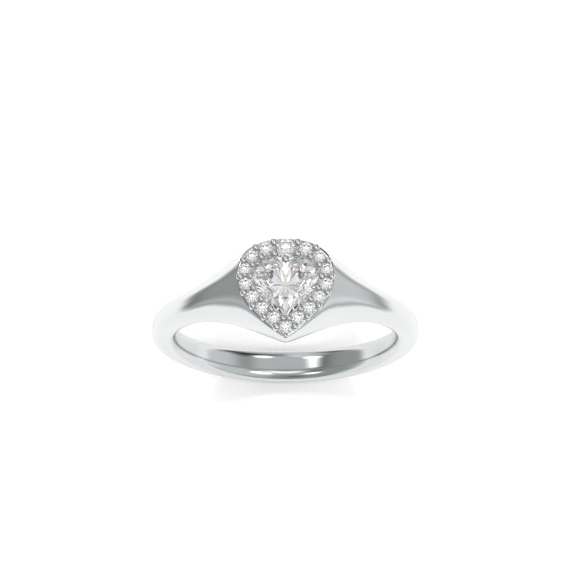 Diamond Pavé Heart Signet Ring
