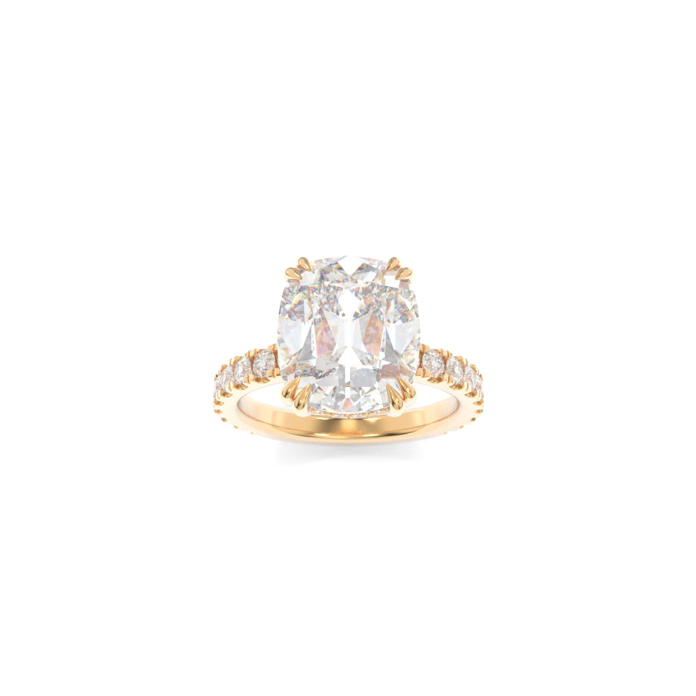 Rachel Ring - 9.5x8mm Old Mine Cushion TTG Moissanite