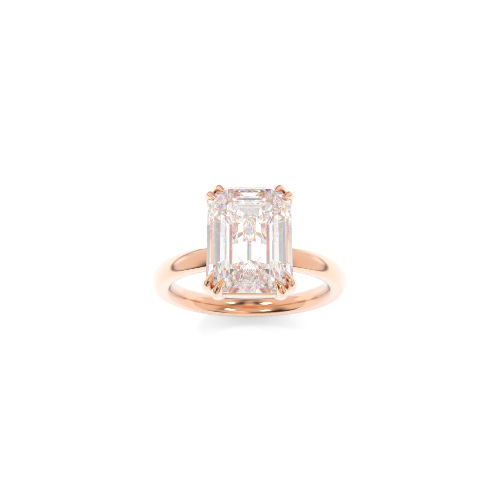 Rachel Solitaire - 9x6.5mm Emerald TTG Moissanite