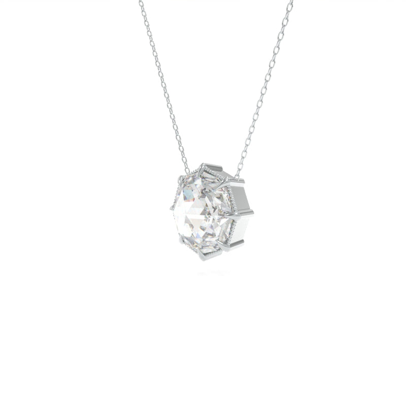 Rose Cut Necklace - 18K White Gold
