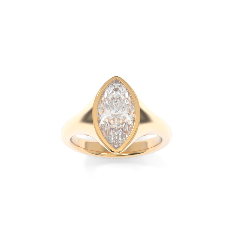 Sculpted Signet Ring Marquise