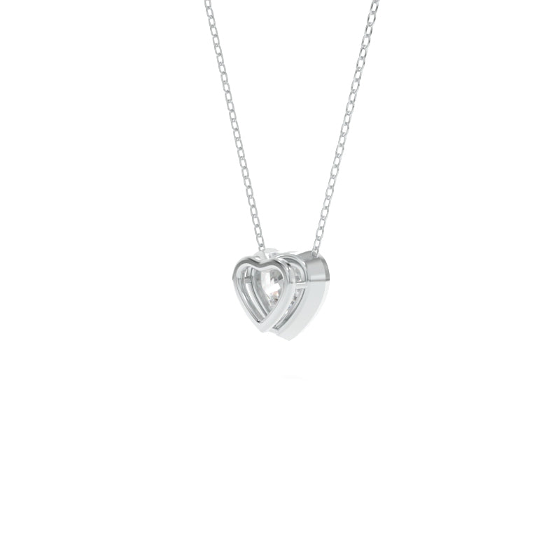 Partial Bezel Necklace - 1.51ct D VVS2 Heart Lab Grown Diamond