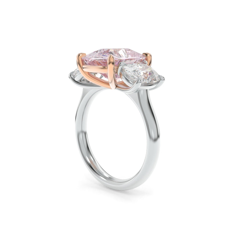 Michelle Ring Cushion Version - 4.26 VS1 Fancy Intense Pink Cushion Cut Lab Grown Diamond