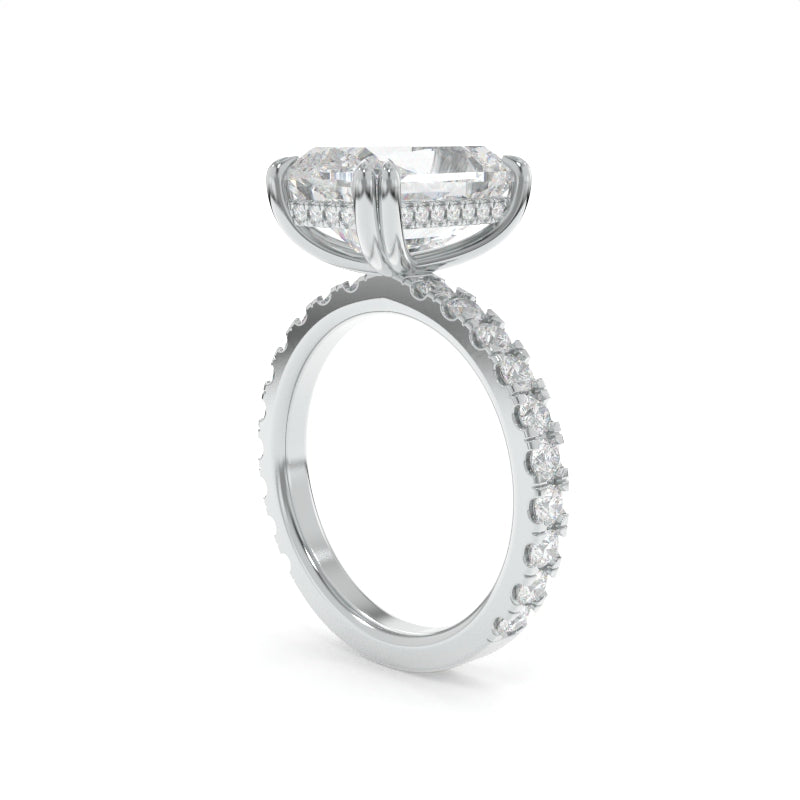 Rachel Ring - 4.10ct E VVS2 French Cushion Lab Grown Diamond