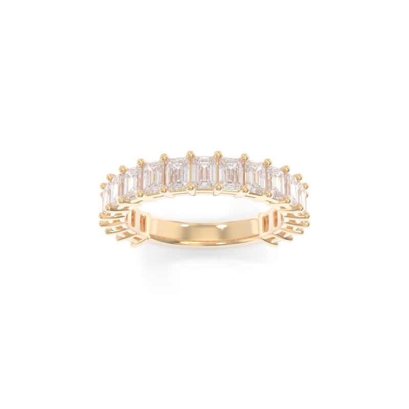 Maya Petite Band Emerald Lab Grown Diamond - 18K Champagne Gold
