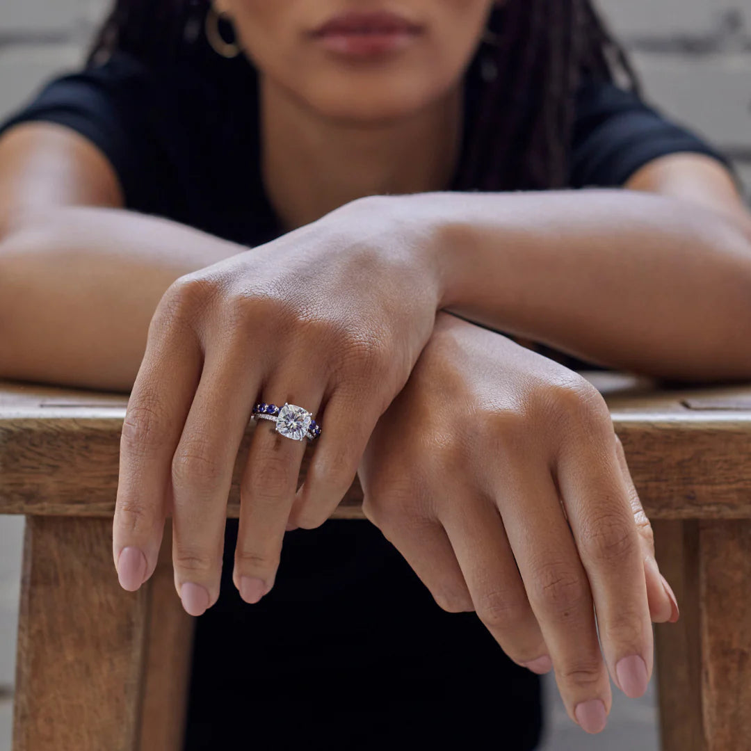 Taylor Ring - 10mm Cushion TTG Moissanite