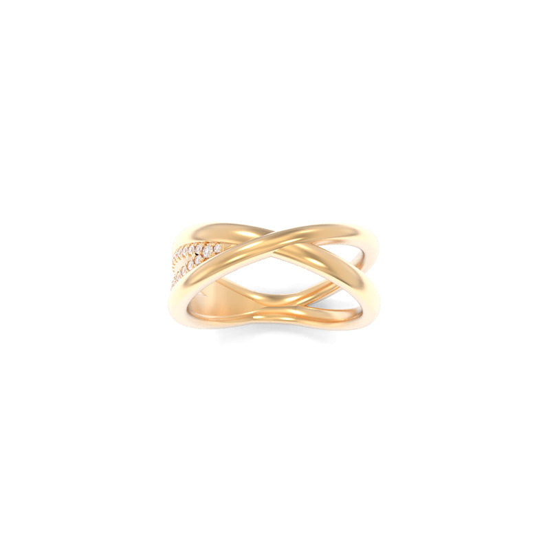VOW Diamond Accent Band - 18K Champagne Gold