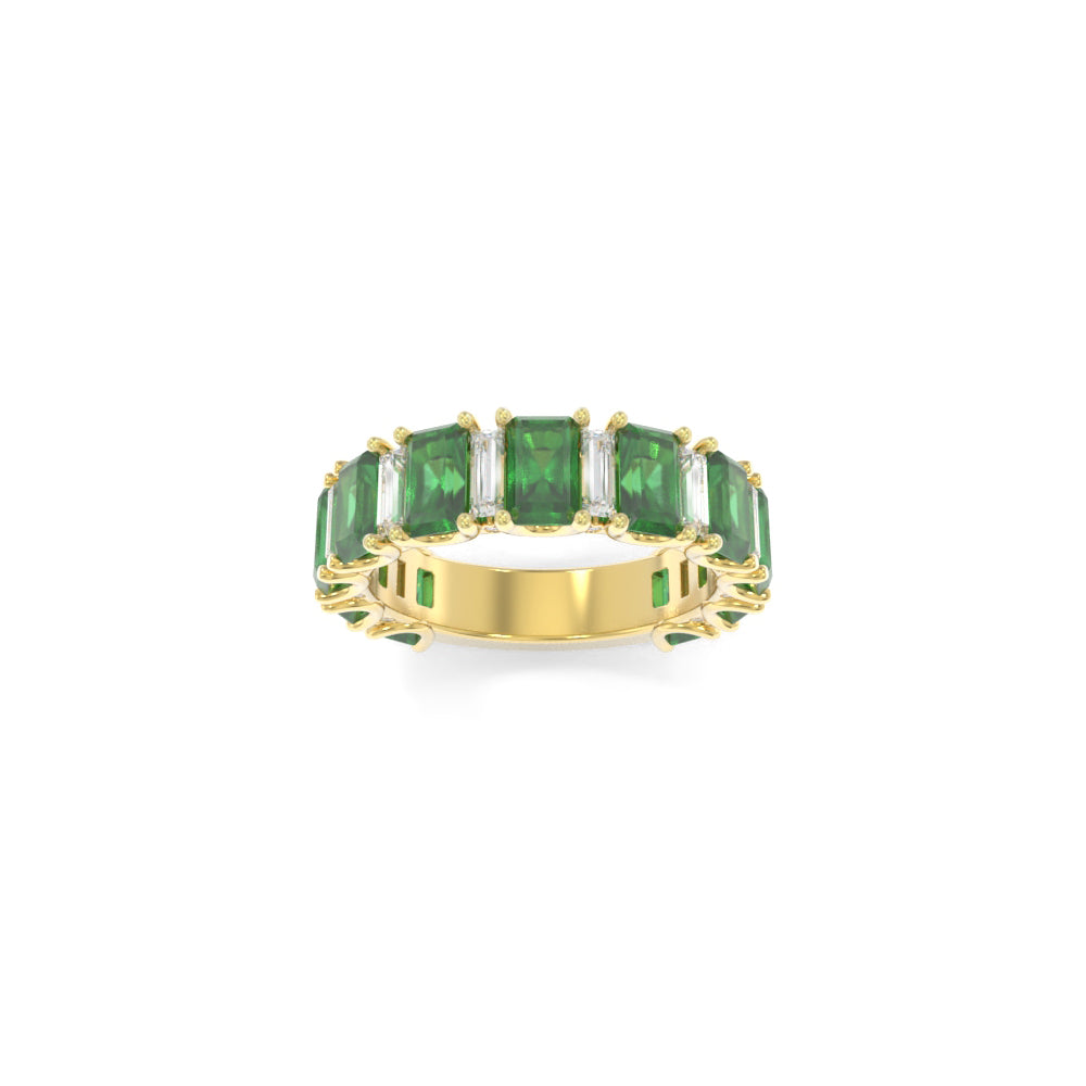 Whitney Radiant Band Lab Grown Emeralds - 18K Yellow Gold