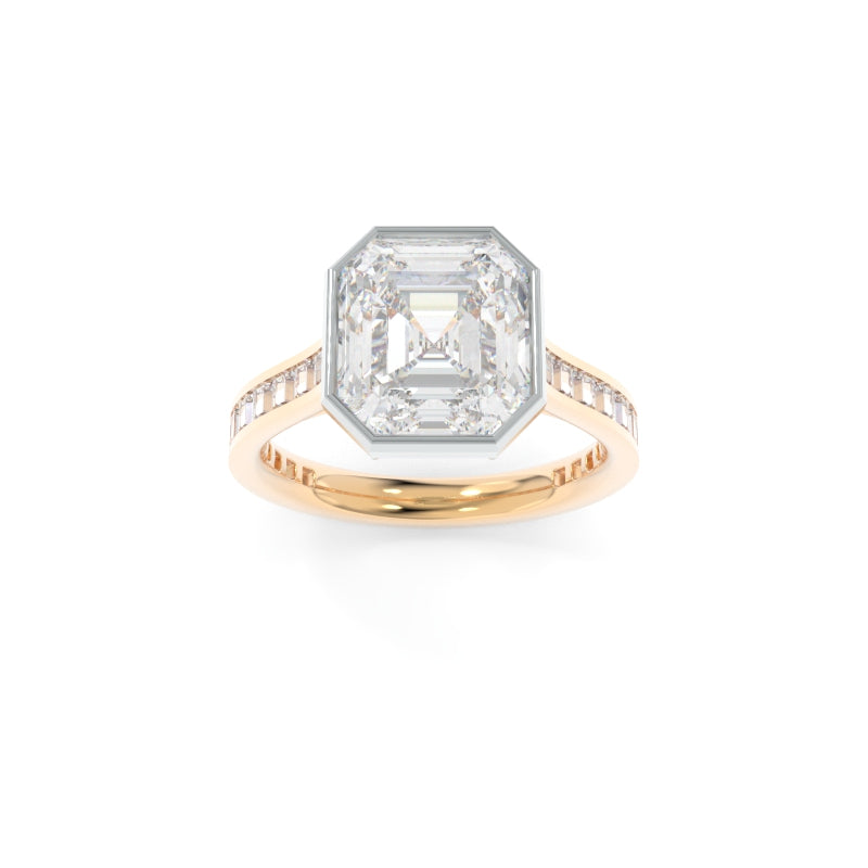 Gwen Ring - 3.51ct E VVS2 Antique Emerald Lab Grown Diamond