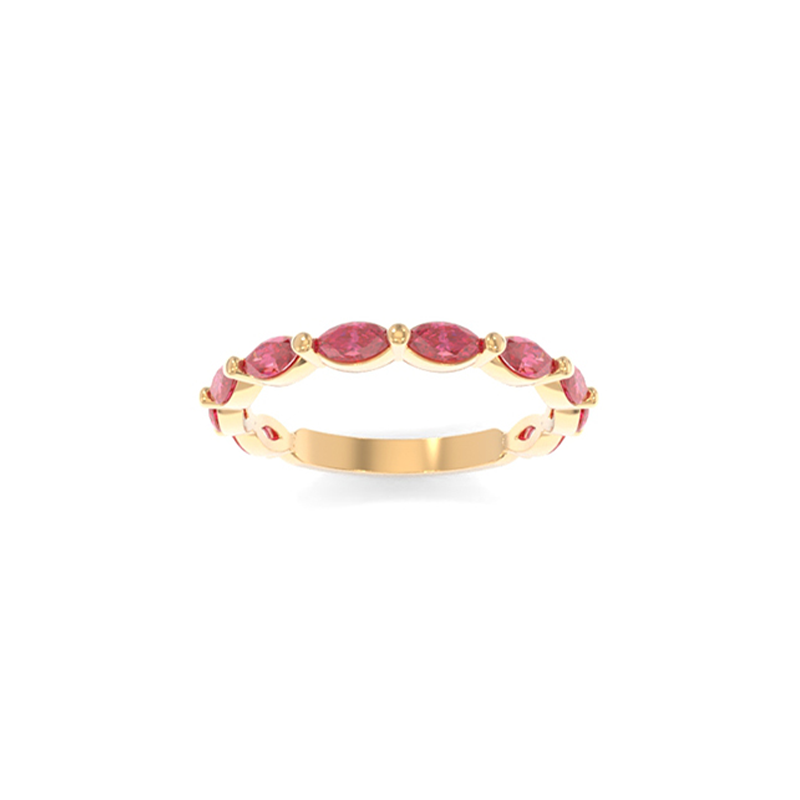 Amelia Petite Band Lab Grown Colored Gemstones