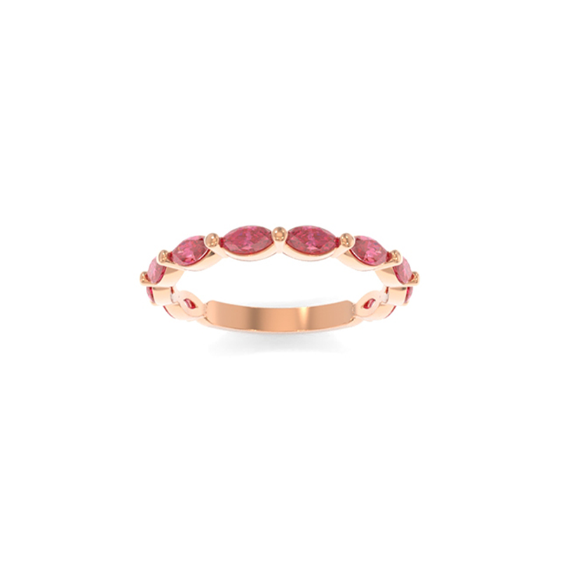 Amelia Petite Band Lab Grown Colored Gemstones